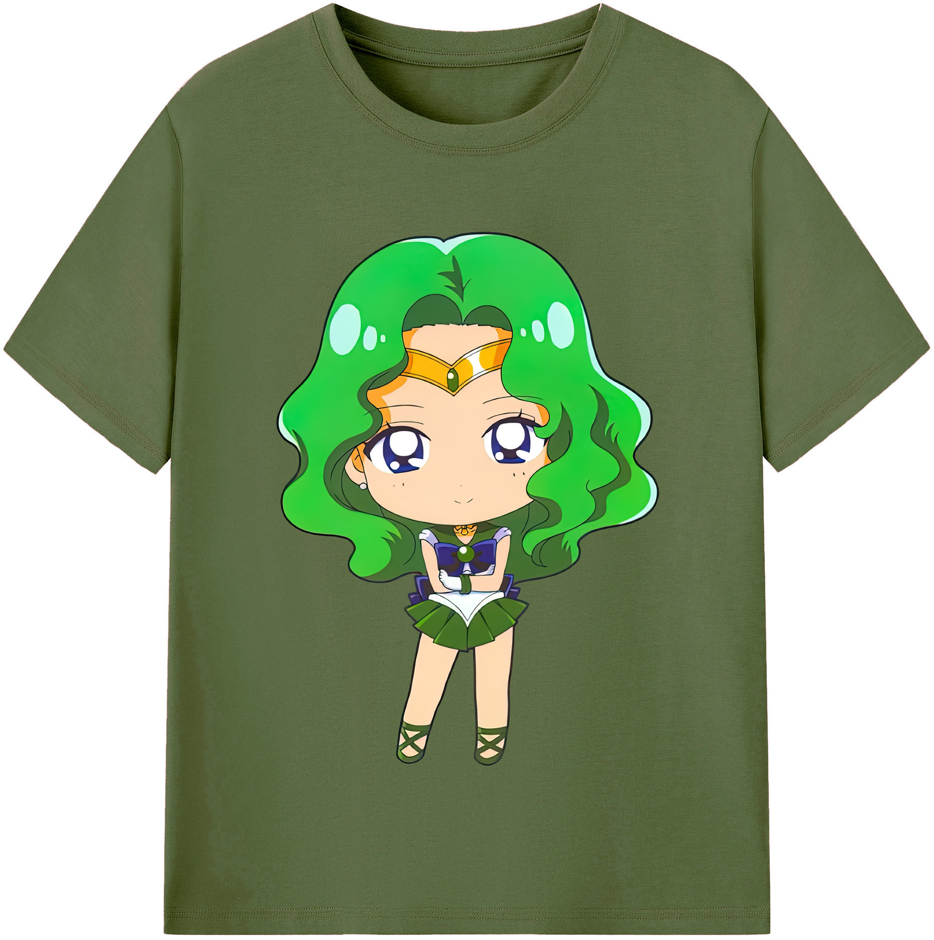 （画像用） 美少女戦士セーラームーン 海王 みちる（かいおう みちる） Sailor Moon Kaiou Michiru 綿100％半袖Tシャツ（フロントプリント）